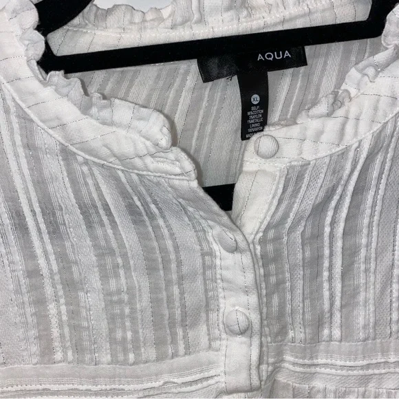 NEW | AQUA | Pleated Front Button Mini Dress - Picture 4 of 7